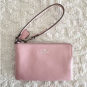 Pink Leather Coach Wristlet